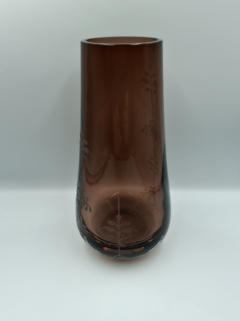 Royal Copenhagen Mussel mønster graveret glas vase